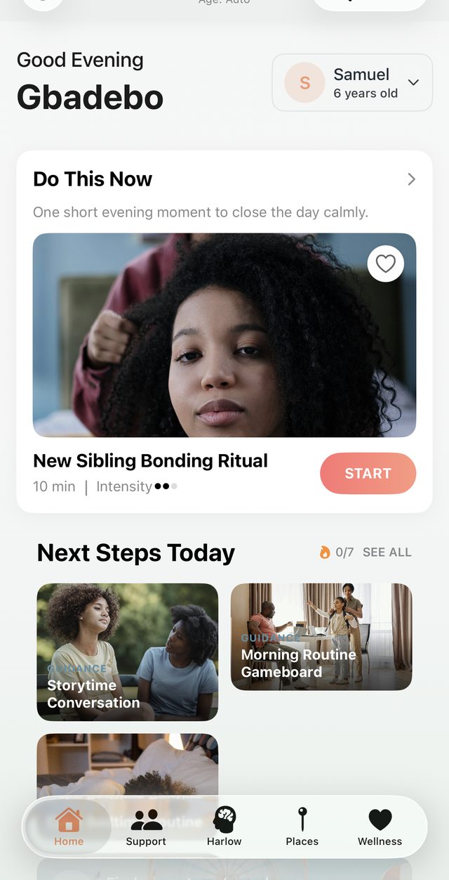 Nurélie home screen overview